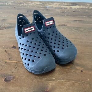 Hunter Lightweight Rubber Water Sandals Blue Slip-Ons with Liners Kids US 1
